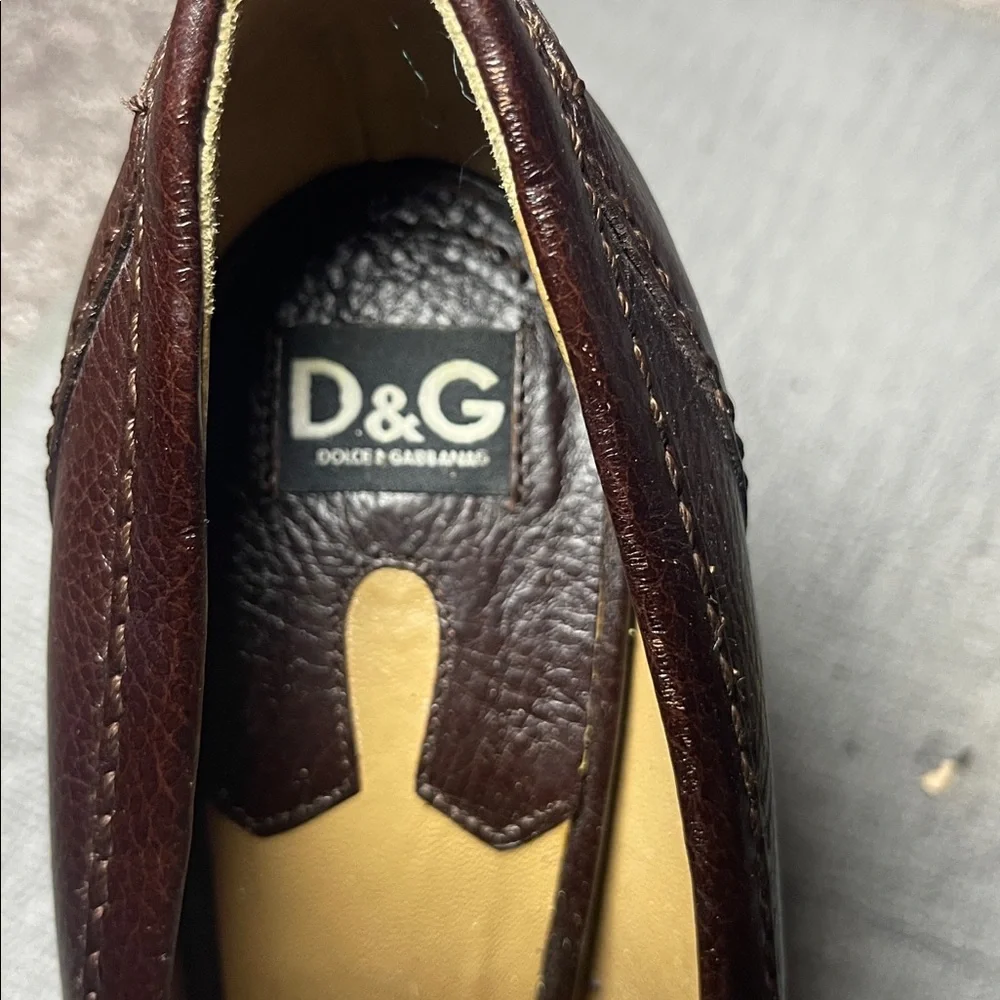D&G Dark Brown Leather Loafers - Picture 2 of 4